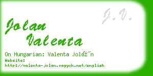 jolan valenta business card